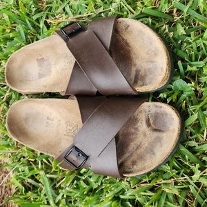 Birkenstock's Birkie's..Brown Leather..sz 7-7.5